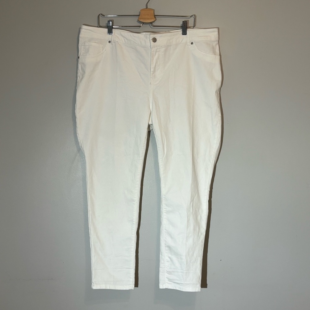 Workshop Republic Clothing Women’s Skinny Ankle Stretch White Jeans size 20
